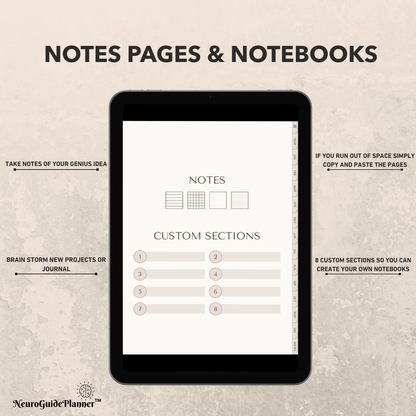 The Neuroguide Digital Planner (2026) Undated For iPad & GoodNotes