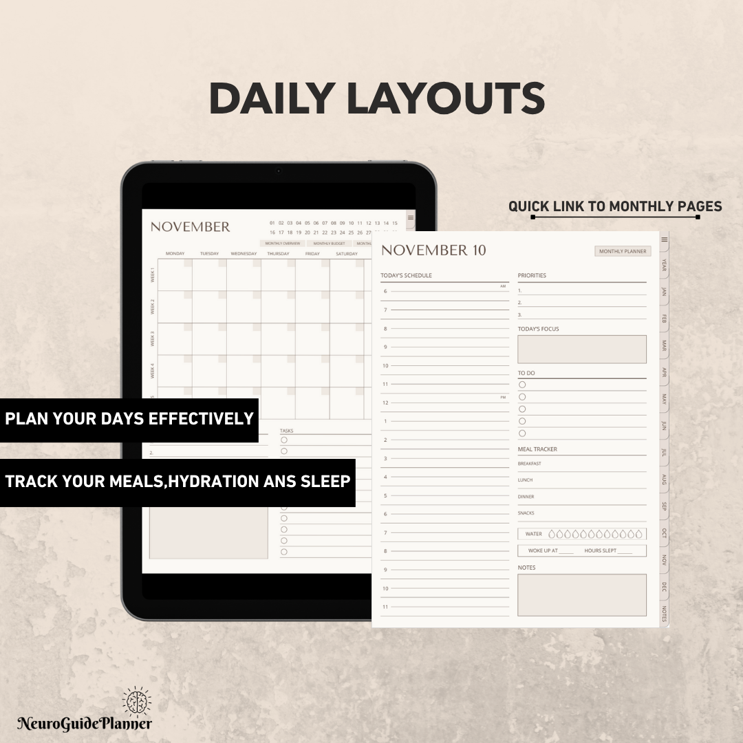 ADHD Digital Planner (2026) Undated For iPad & GoodNotes