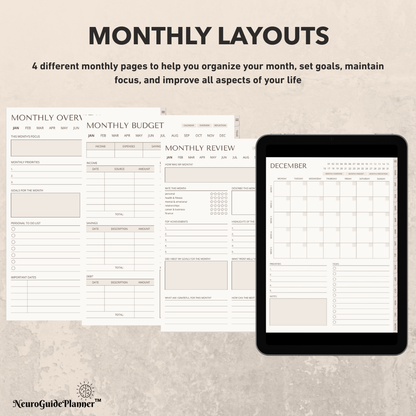 The Neuroguide Digital Planner (2026) Undated For iPad & GoodNotes