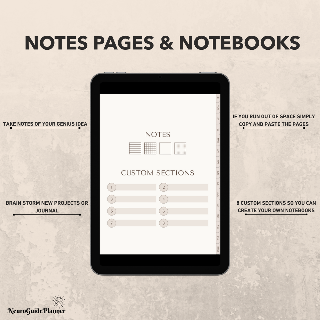 ADHD Digital Planner (2026) Undated For iPad & GoodNotes