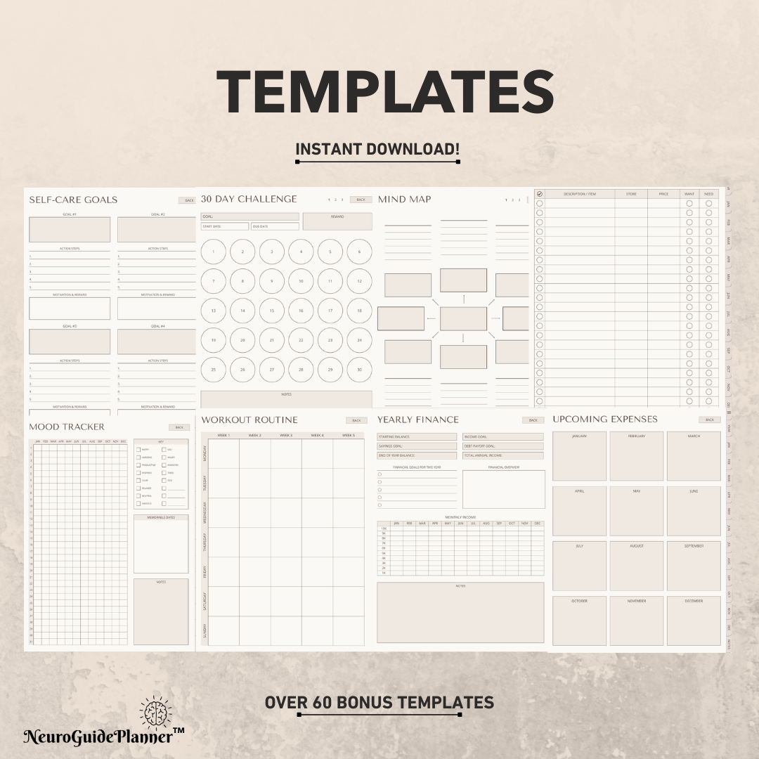 The Neuroguide Digital Planner (2026) Undated For iPad & GoodNotes
